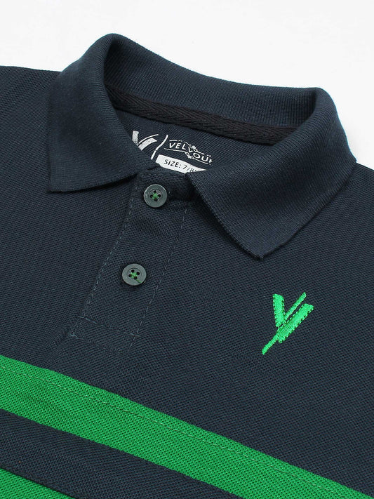 Velvour Boys Pique Tipping Collar Polo Shirt-VP14-C