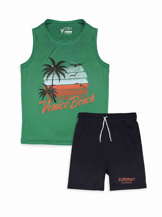 Velvour Poly Athletic Sleeveless Tracksuit-VST61-B