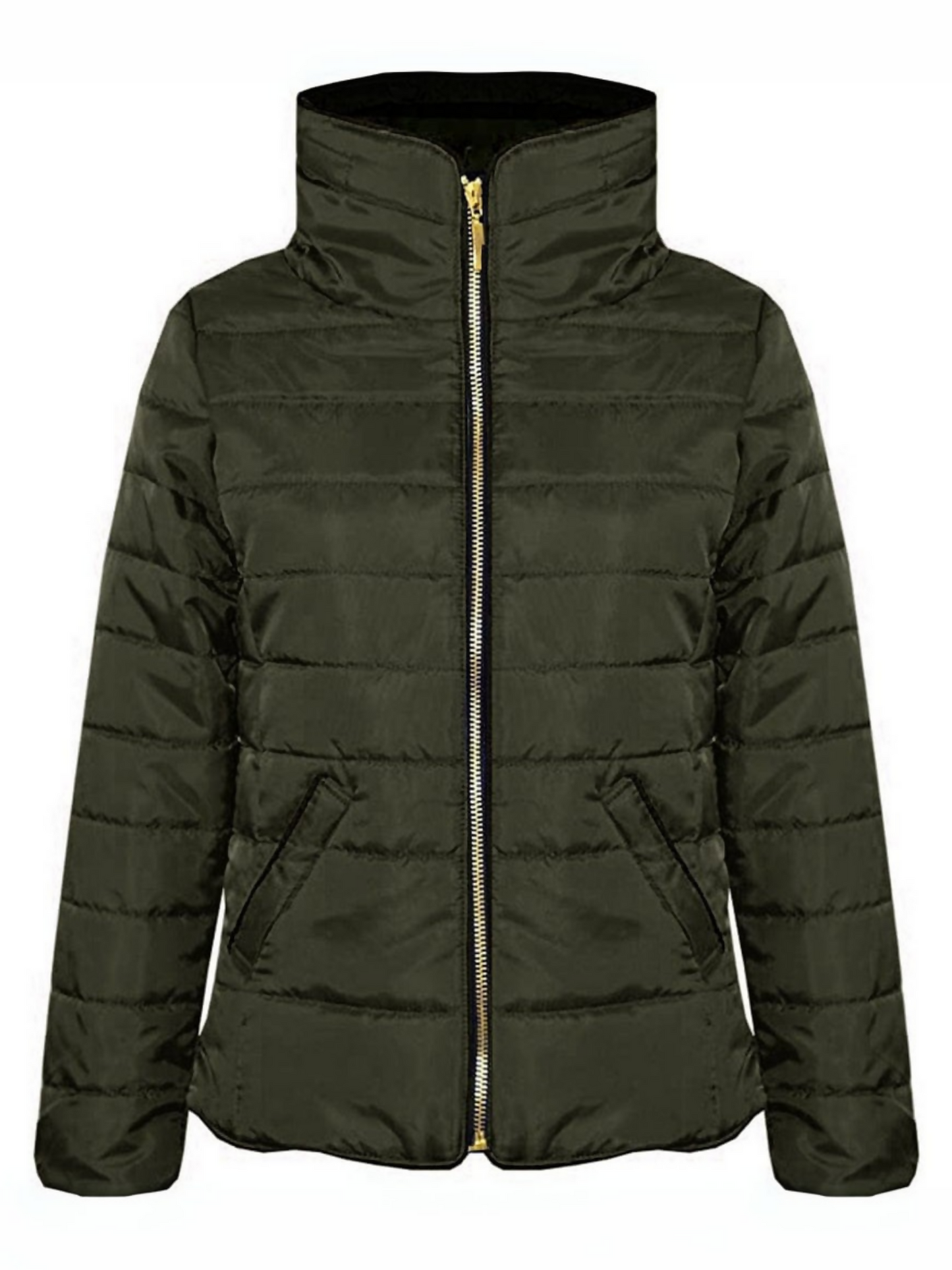 Funky plain stardust puffer jacket-13073