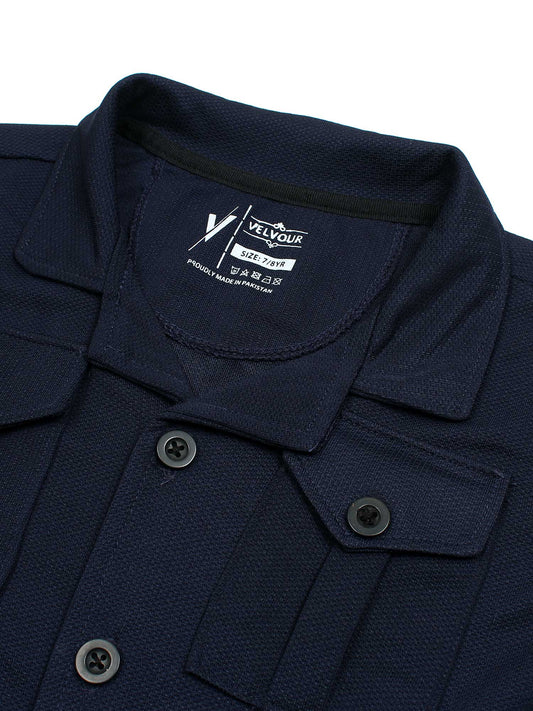 Velvour Polyester Collar Neck Tracksuit-VWT40-B