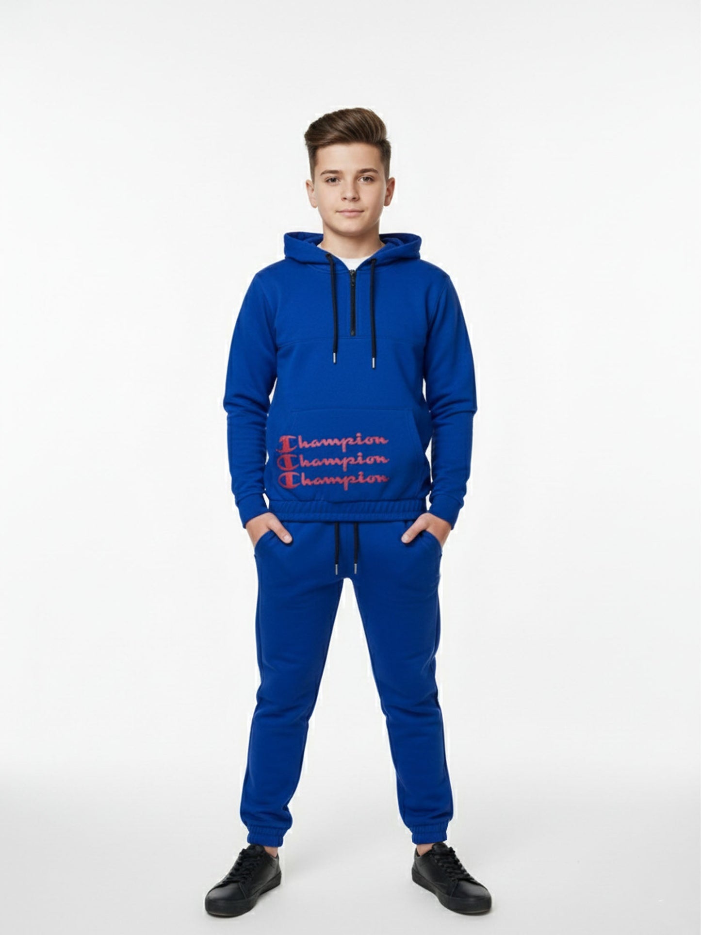 Velvour Polyester Collar Neck Tracksuit-VWT48-B