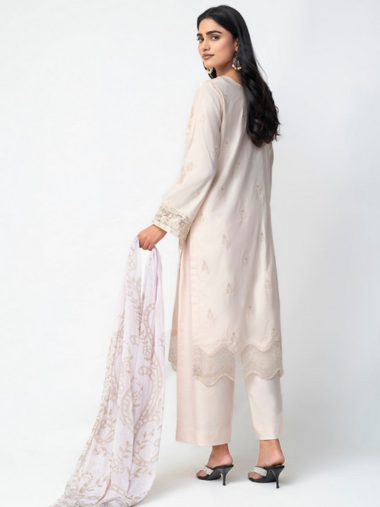 Imran Aftab Winter'25 Khaddar Embroidered Stitched 3-Piece Suit-IAKC-UF-20