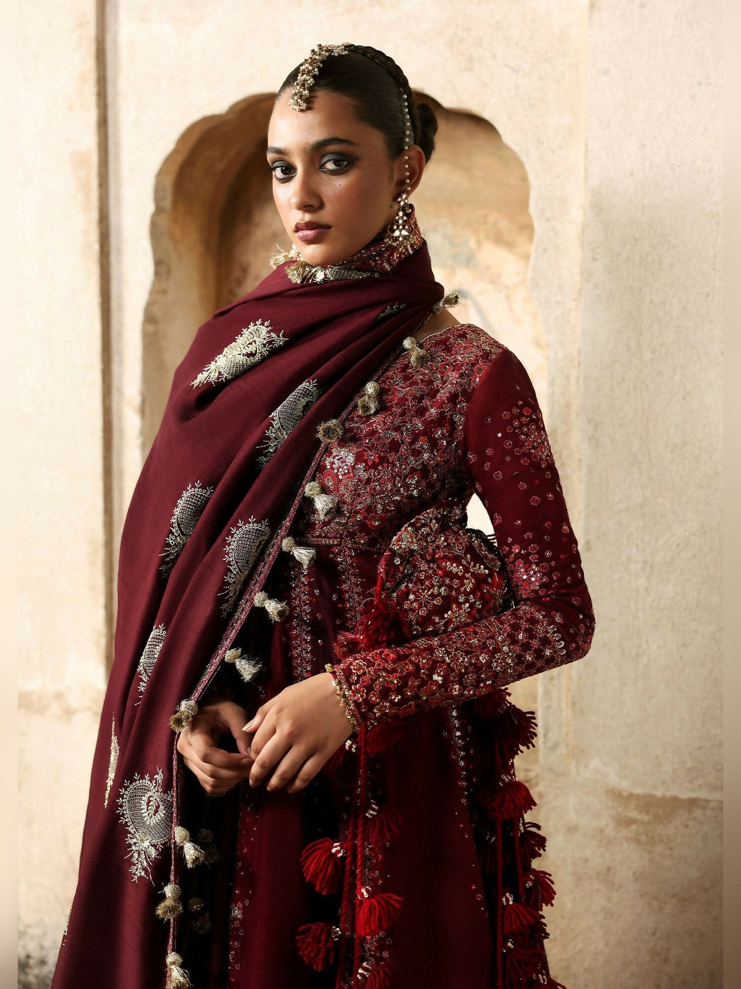 Hussain Rehar Massarat Festive Unstitched'25 Korean Raw Silk 3-Piece Suit-Gulnar