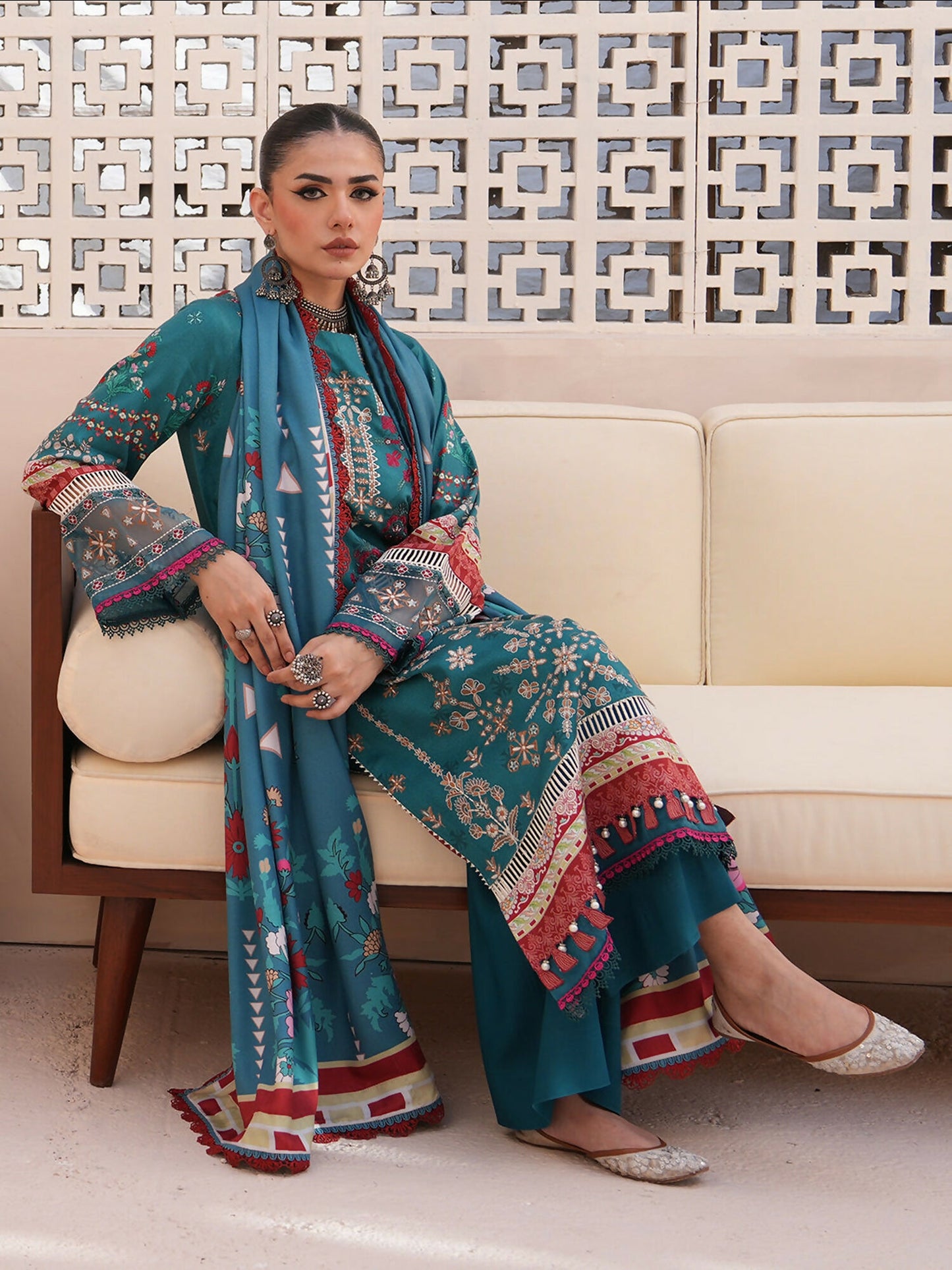 Binilyas Kotrai Embroidered Unstitched 3-Piece Suit-793-A