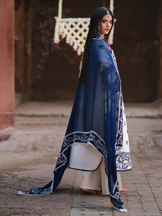 Mahnur Gul Luxury Lawn'26 Embroidered Stitched 3-Piece Suit-G-008