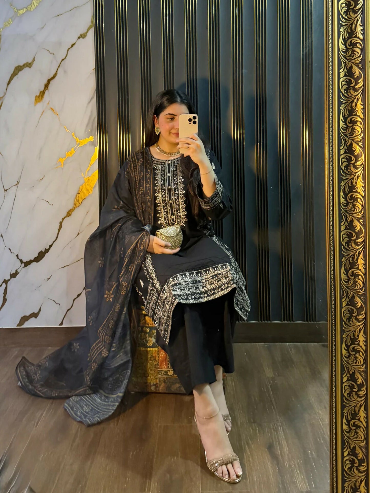 Siraphina Winter Cotton Embroidered Stitched 3-Piece Suit-SP-1033