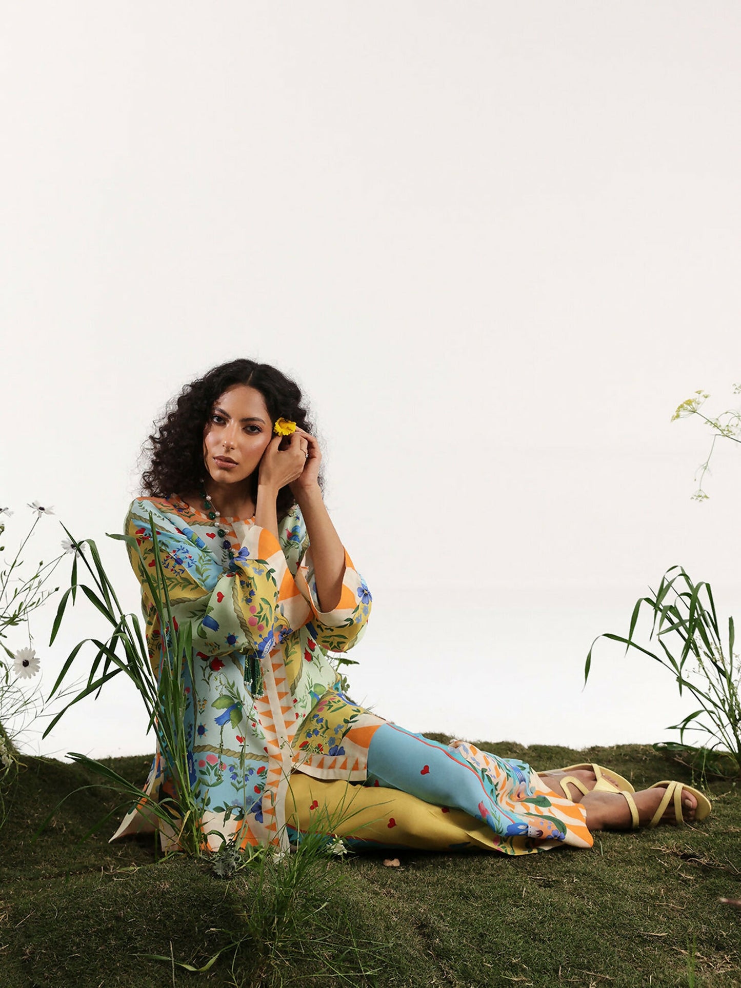 Binilyas Silk Digital Printed Co-Ord Set-30085