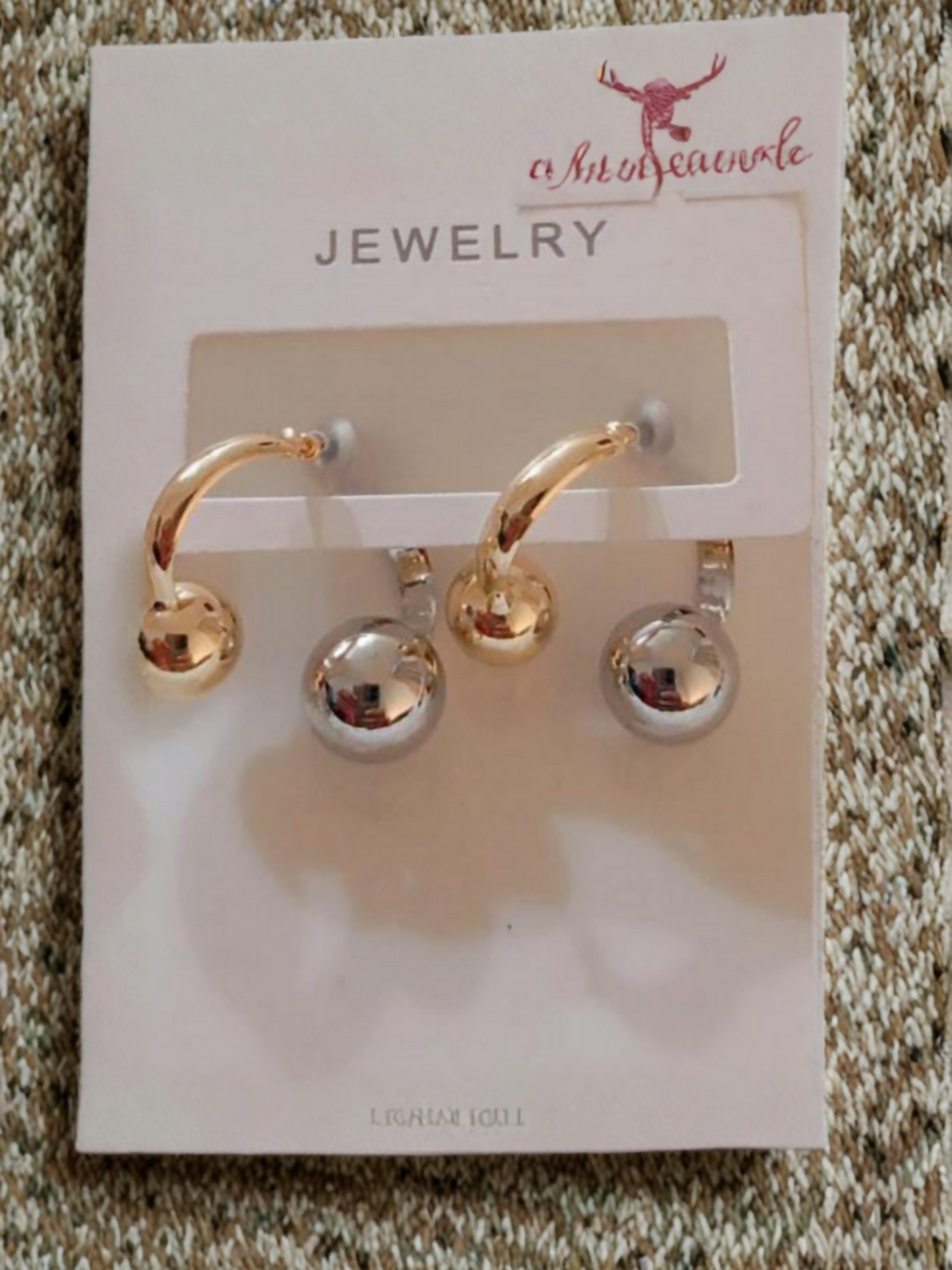 Joyels Golden Silver Ball Earrings