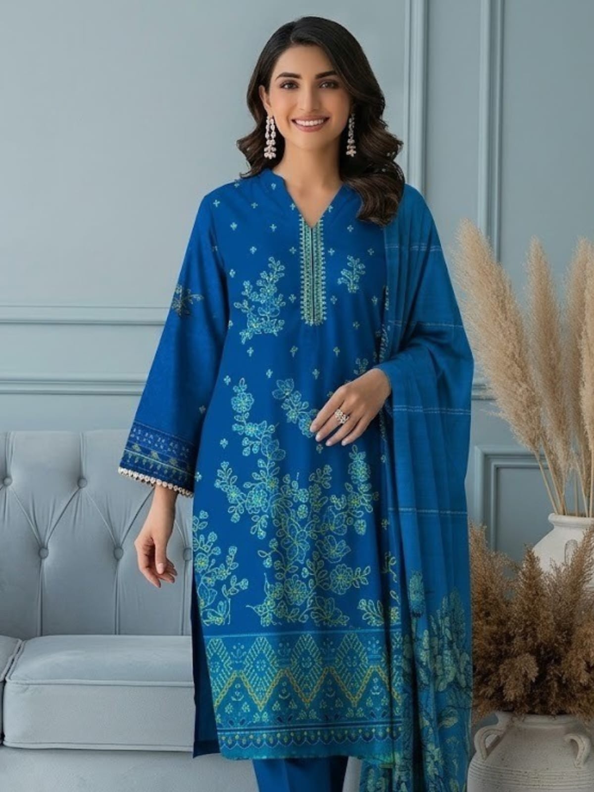 Bin Shaukat Vol 64 Bana Dora Lawn Embroidered Unstitched 3-Piece Suit