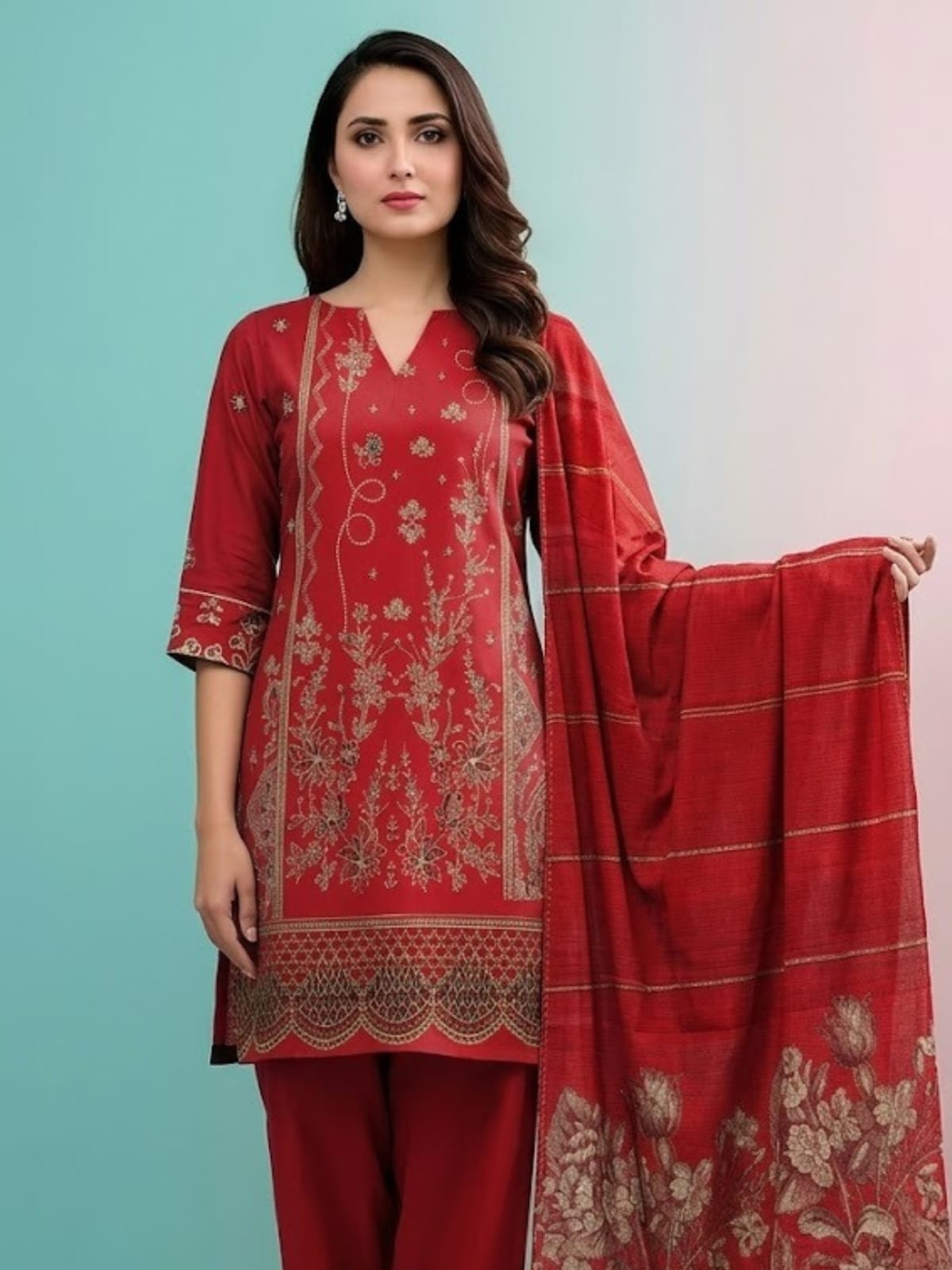 Bin Shaukat Vol 65 Bana Dora Lawn Embroidered Unstitched 3-Piece Suit