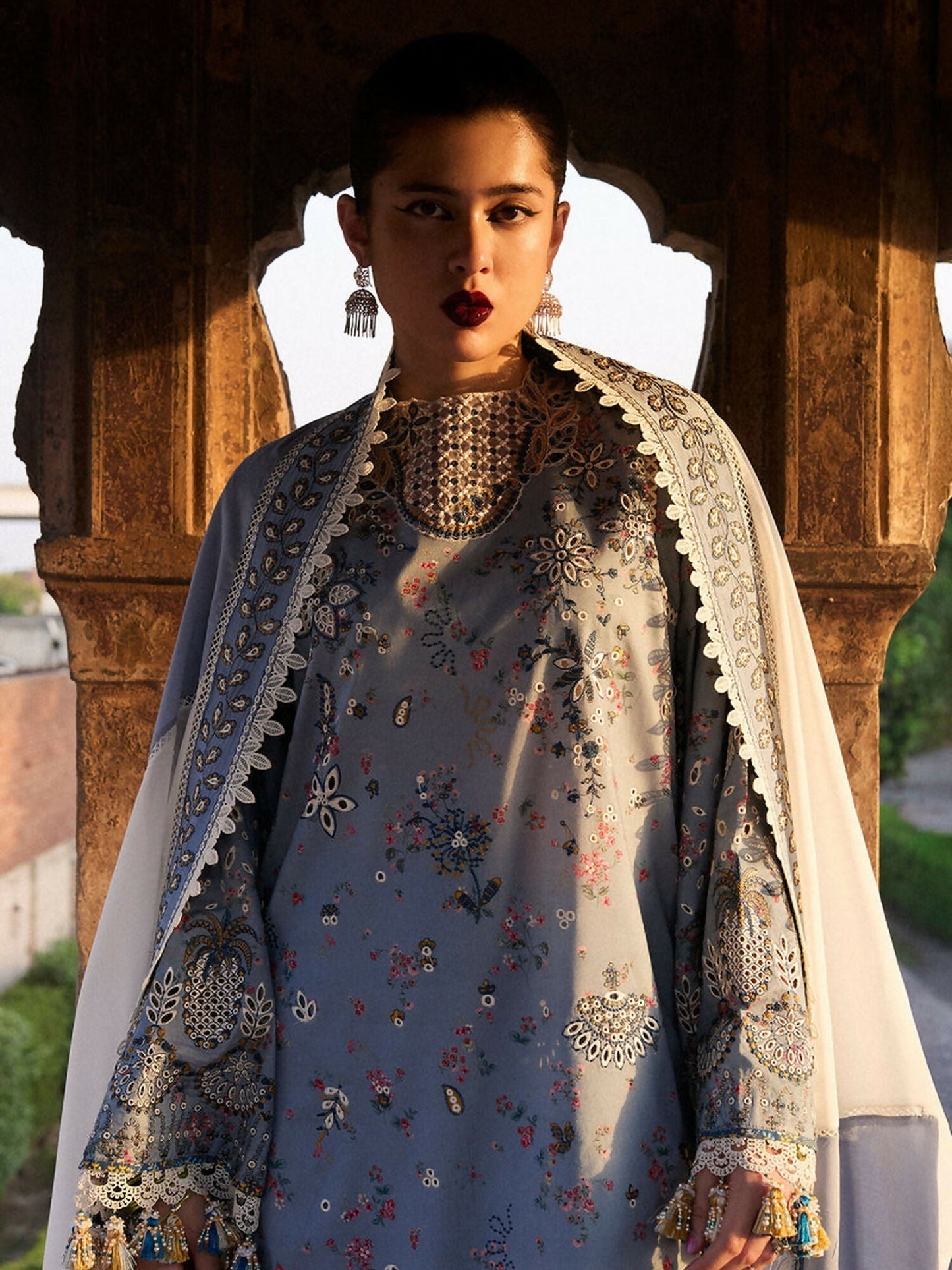 Hussain Rehar Nirmal SS'25 Lawn Embroidered Unstitched 3-Piece Suit-Fira
