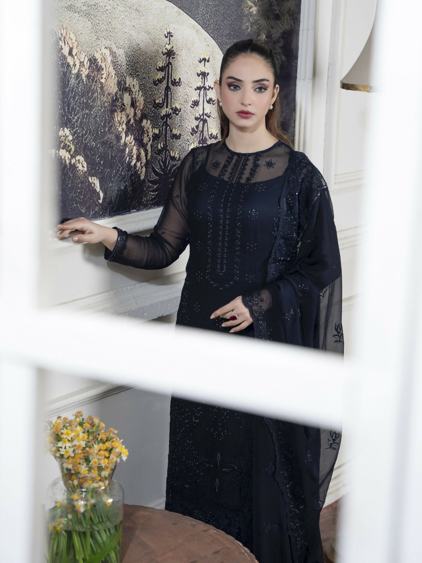 Noori Chiffon Embroidered Unstitched 3-Piece Suit