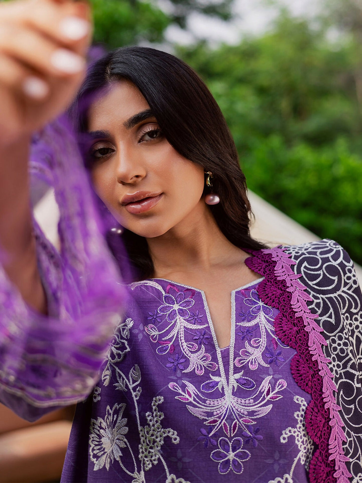 Mahnur Gardenia Khaddar Embroidered Stitched 3-Piece Suit-GR-01