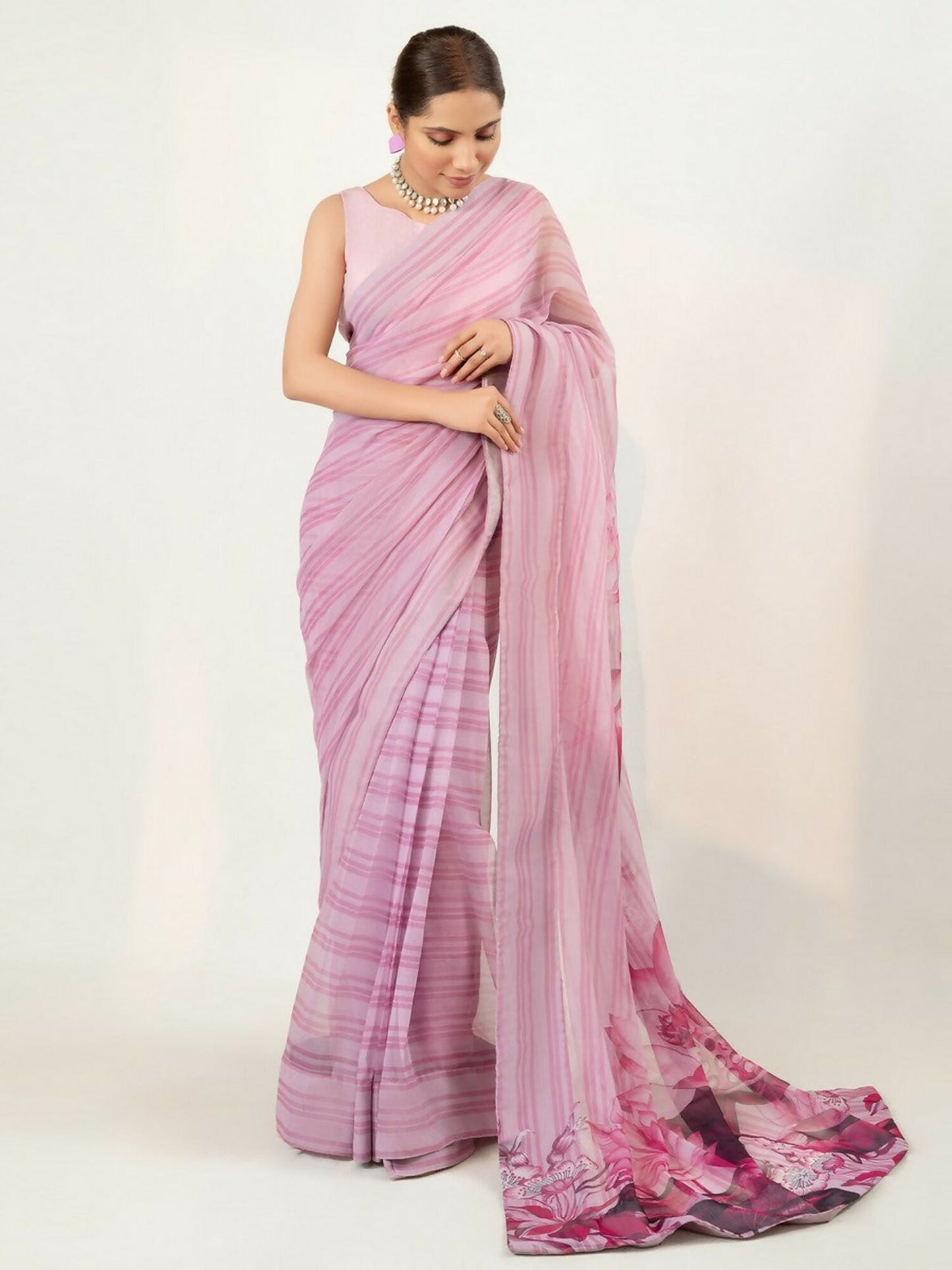 Imran Aftab Chiffon Printed Unstitched Saree-IASC 12