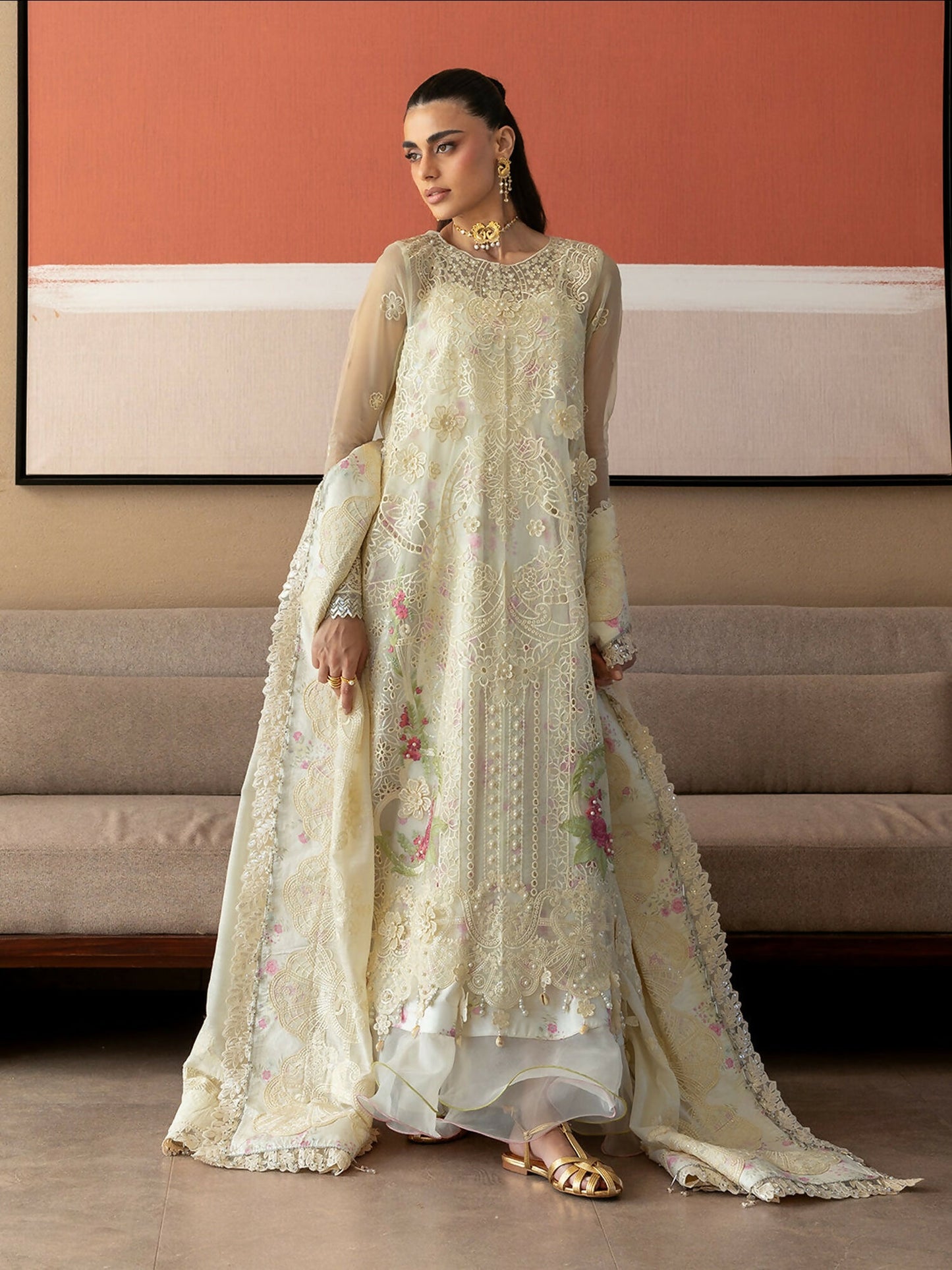 Mahnur Sirene Luxury Lawn'26 Embroidered Stitched 3-Piece Suit-S-10