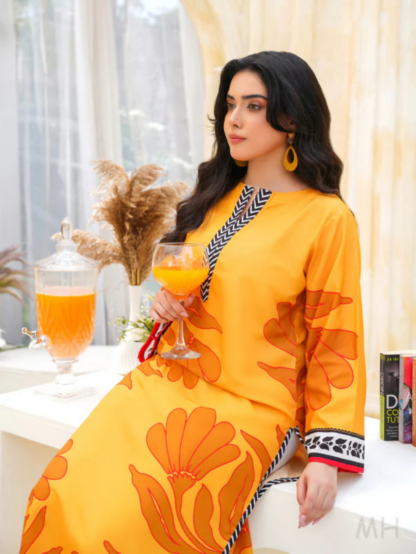 MH Cloth House Poly Lawn Printed Stitched 2-Piece Suit-Zarafshan