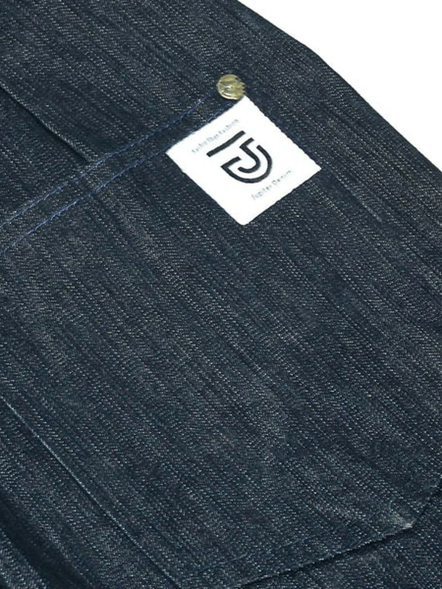 Jupiter Plain Engineered Slub Weave Cargo Pockets Denim Jeans-14492