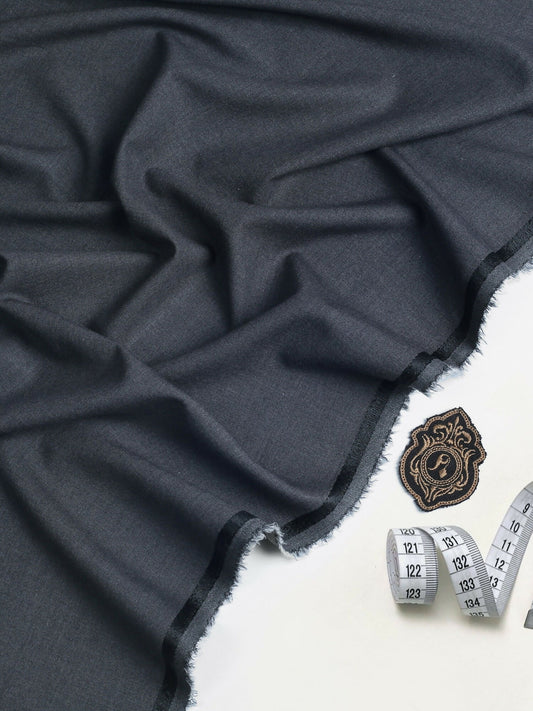 Fabrich Men Poly Blend Wash & Wear Unstitched Shalwar Kameez-Charcoal-GTS-EW-009