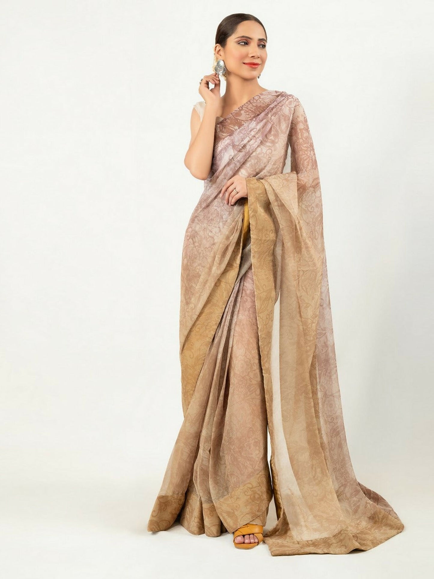 Imran Aftab Chiffon Printed Unstitched Saree-IASC 15