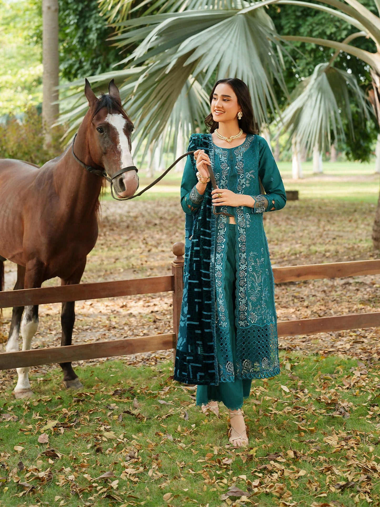 Parishay Panache Winter Corduroy Embroidered Stitched 3-Piece Suit-PNE-03