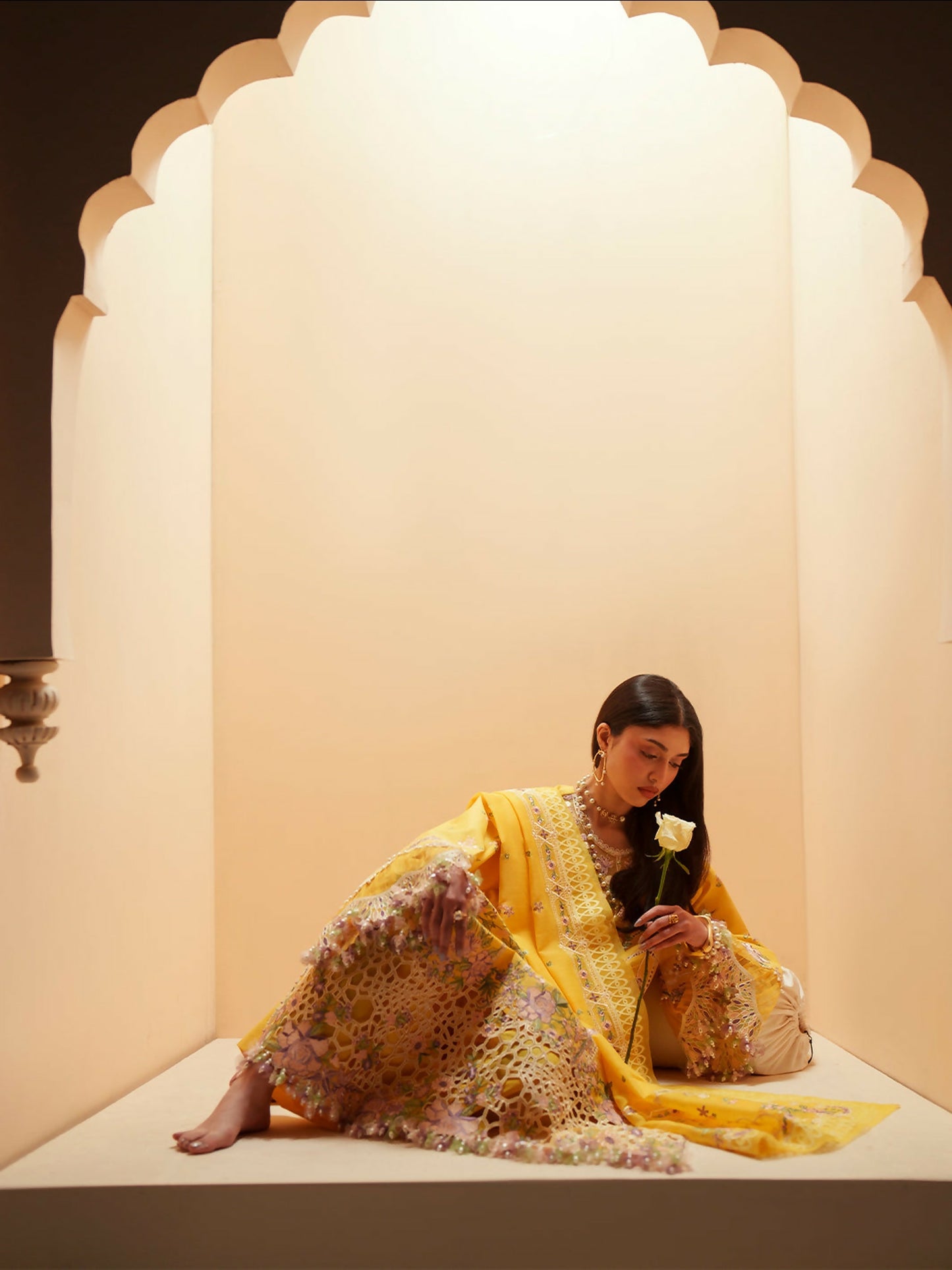 Binilyas Mashriq Luxury Lawn'26 Embroidered Unstitched 3-Piece Suit-D-111-A