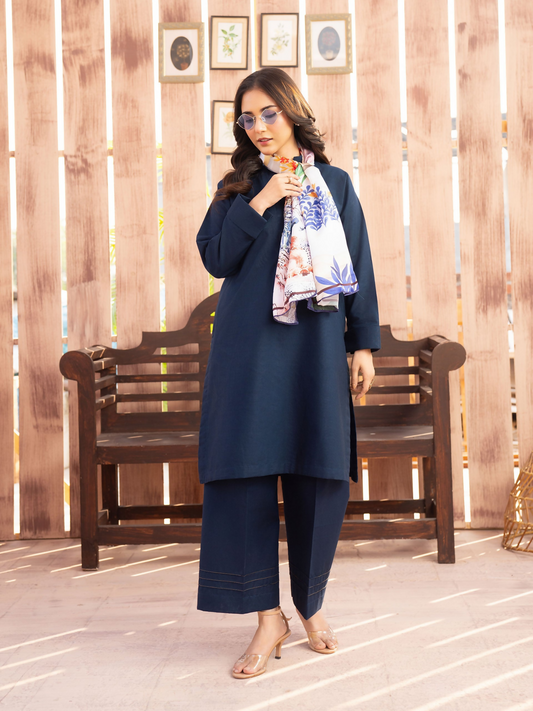 Panache Apparel Winter Core Khaddar Stitched 2-Piece Suit-Fog