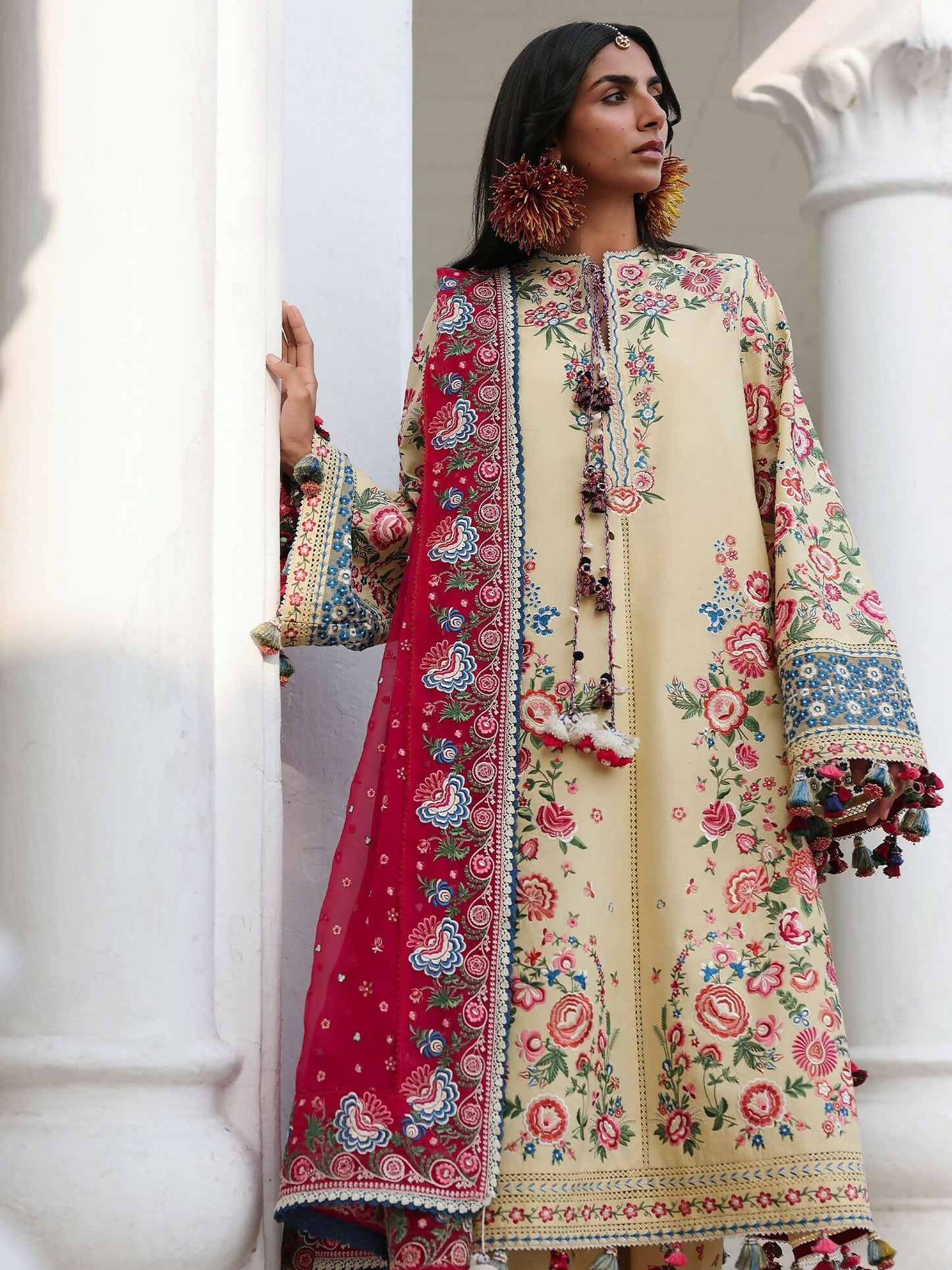 Hussain Rehar Luxury Lawn'26 Eid Edit Embroidered Unstitched 3-Piece Suit-Zubdah