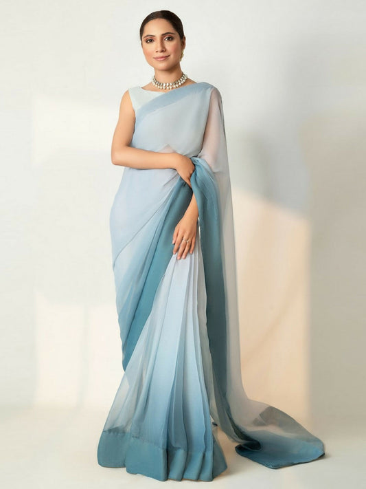 Imran Aftab Chiffon Printed Unstitched Saree-IASC 10