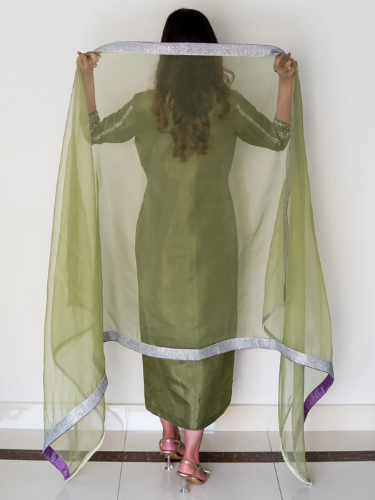 Allure By IH Luxe Formals Raw Silk Embellished Stitched 3-Piece Suit-Ayla