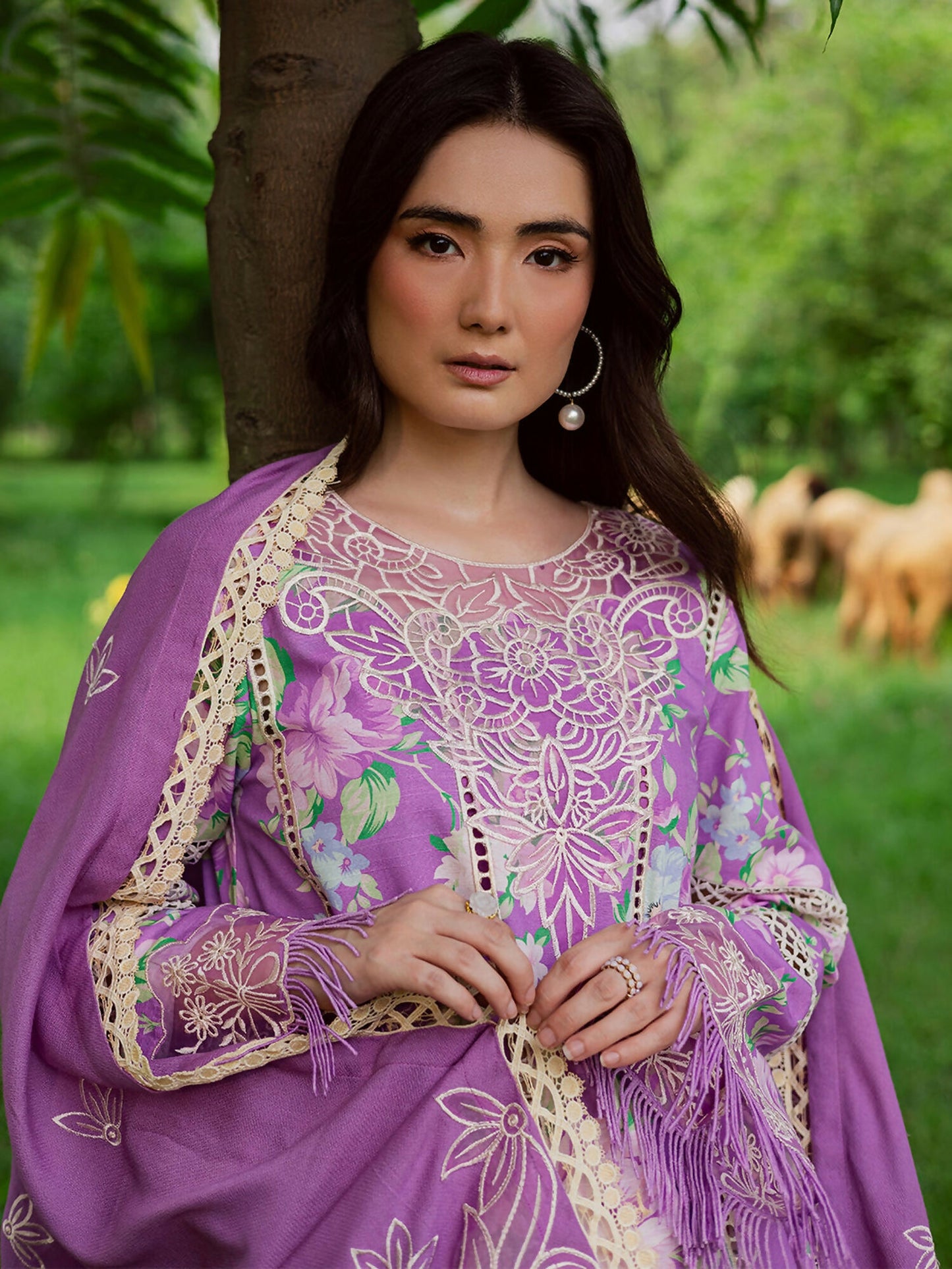 Mahnur Gardenia Khaddar Embroidered Unstitched 3-Piece Suit-GR-12