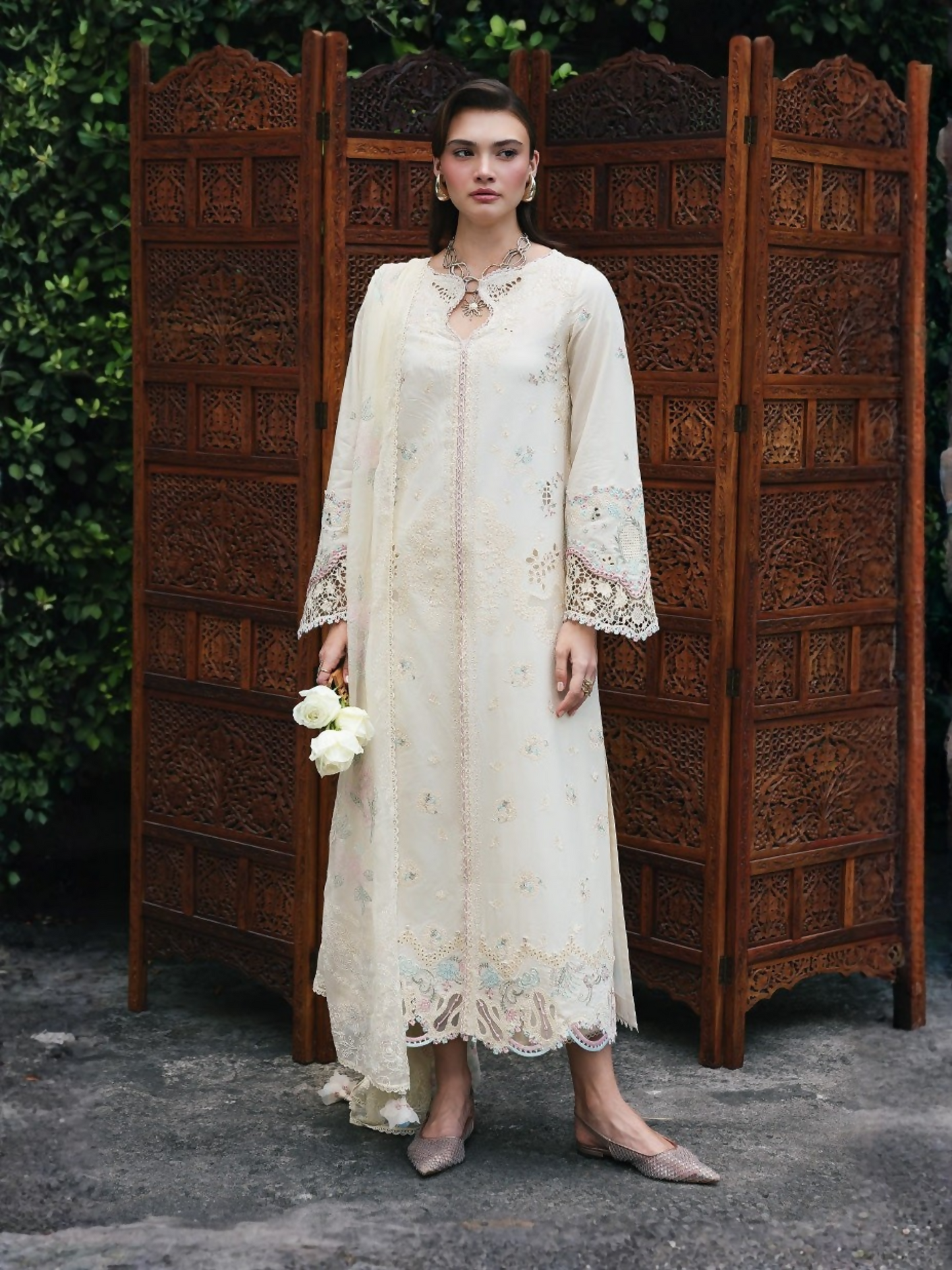 Qalamkar Qline Lawn Drop-1 Embroidered Unstitched 3-Piece Suit-RP-01 Savera