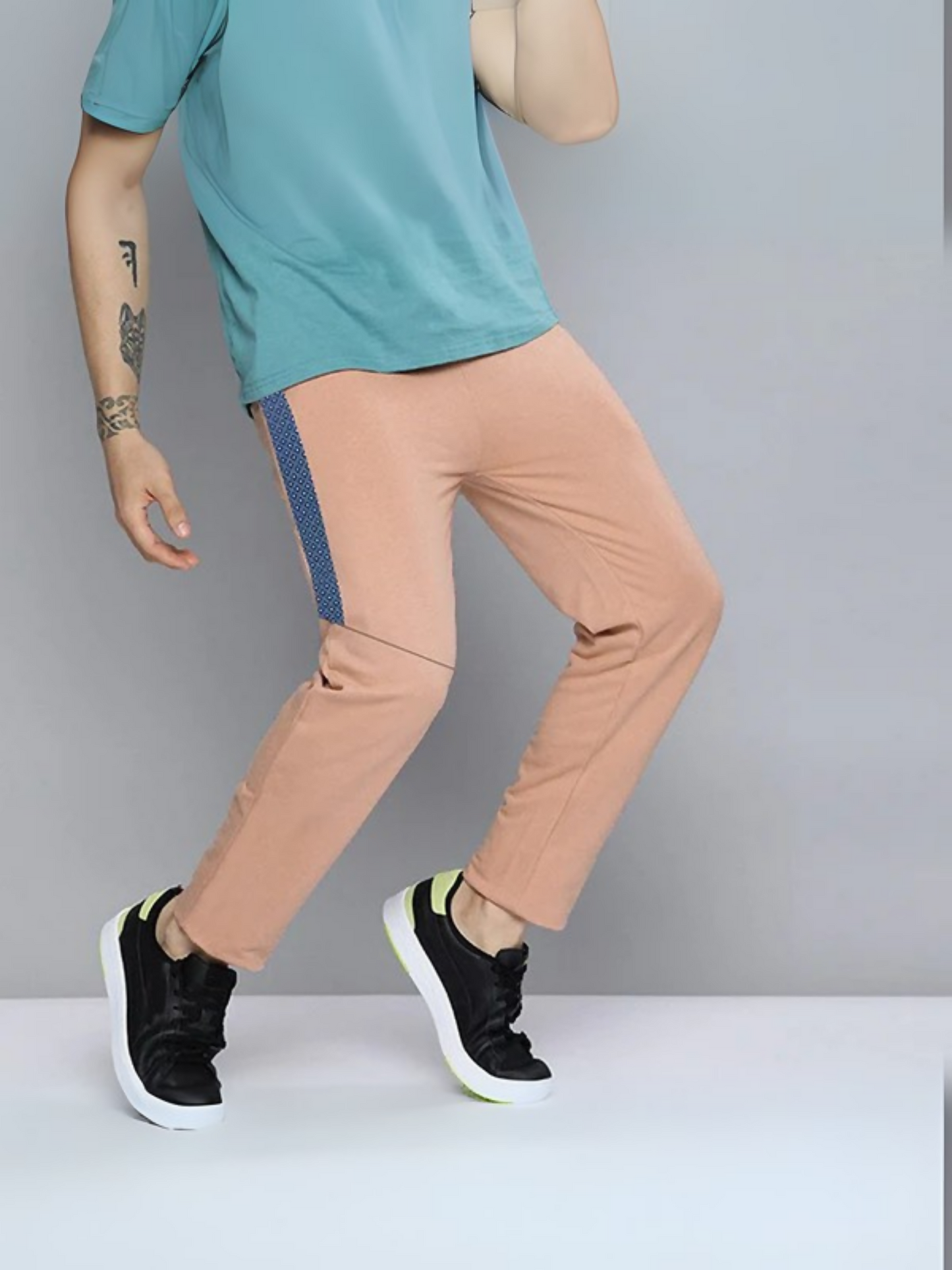 Funky's Plain Temper Terry Tape Fashion Prime Trousers-12747