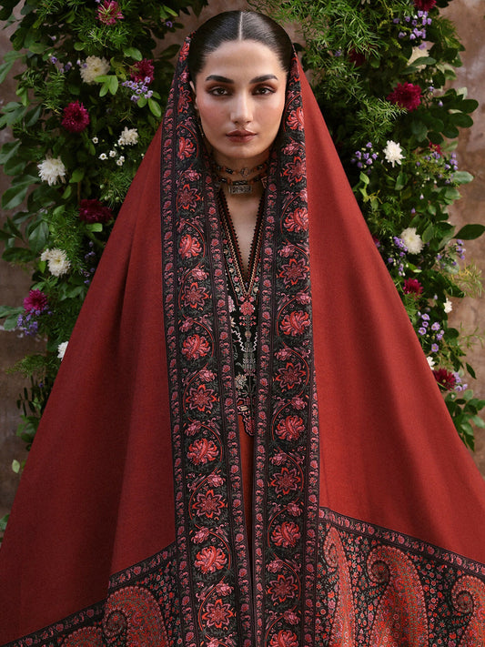 Jugnu By Hussain Rehar Khaddar'25 Embroidered Unstitched 3-Piece Suit-Parsa