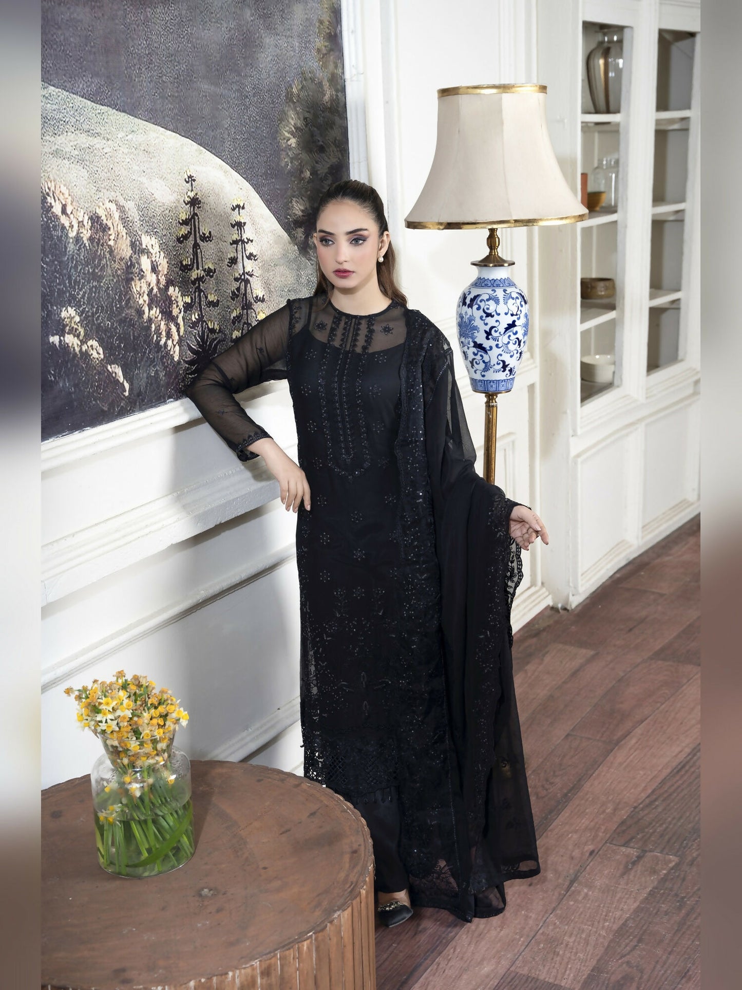 Noori Chiffon Embroidered Unstitched 3-Piece Suit