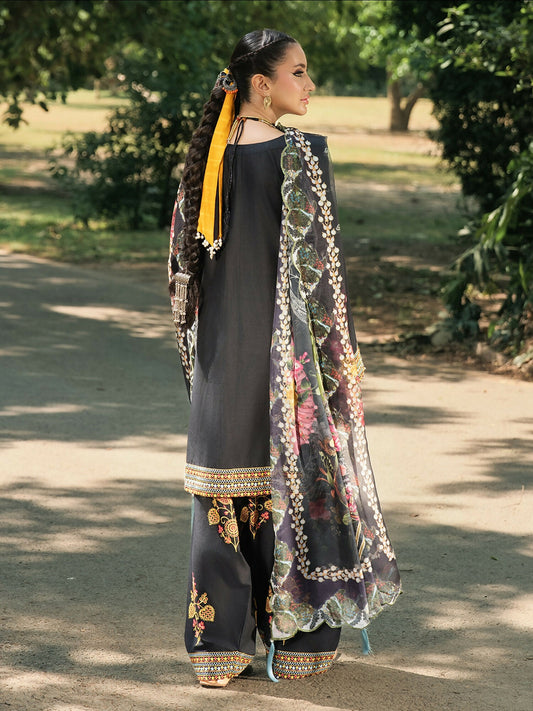 Hemstitch Lawn Embroidered Stitched 3-Piece Suit-Night Jasmine