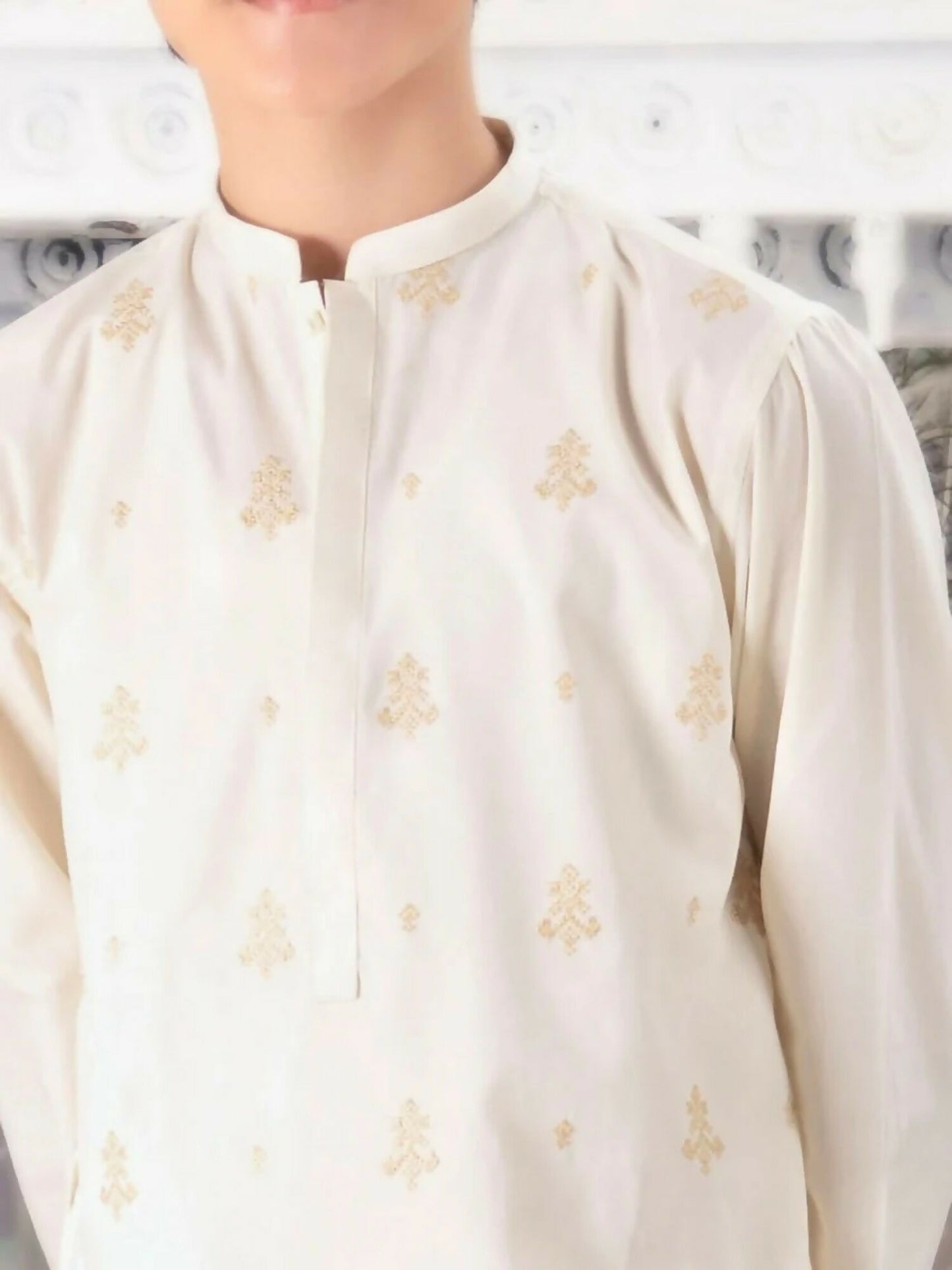 Velvour Boys Cotton Embroidered Stitched Kurta Trouser Suit-VB139