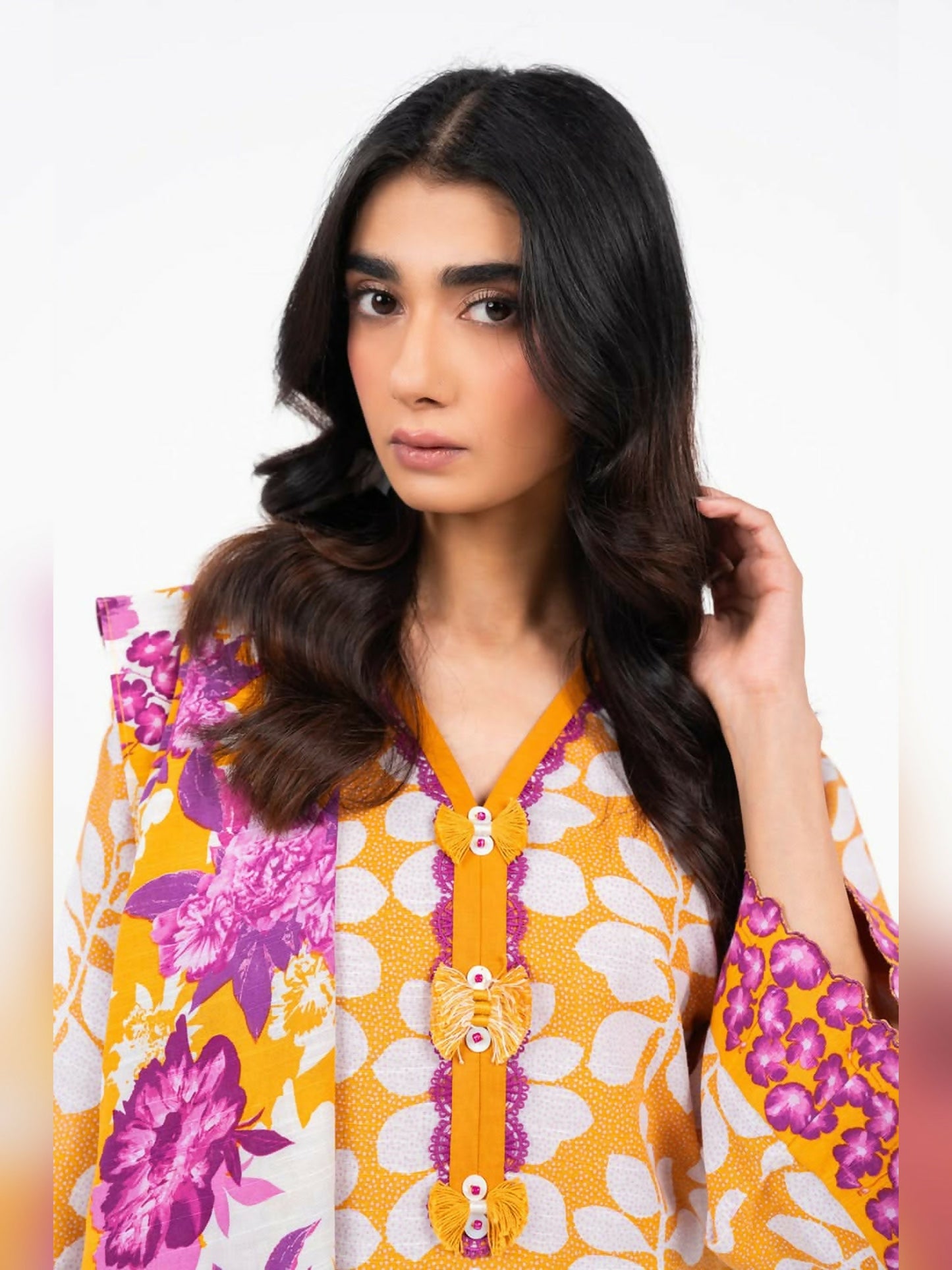 Alkaram Studio Khaddar Printed Unstitched 3-Piece Suit-FW-21-24-Yellow