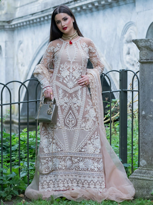 Shiza Hassan Lillian Wedding Formals Net Embroidered Stitched 3-Piece Suit-Aria