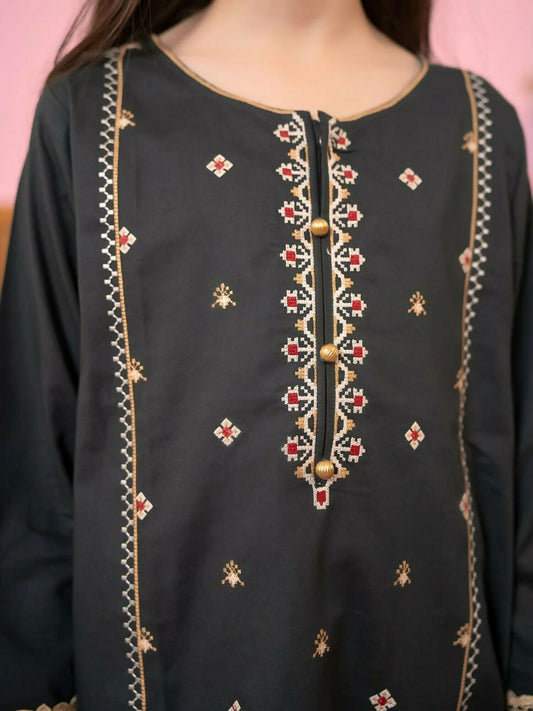 Velvour Girls Viscose Embroidered Stitched 2-Piece-Suit-VG87-B