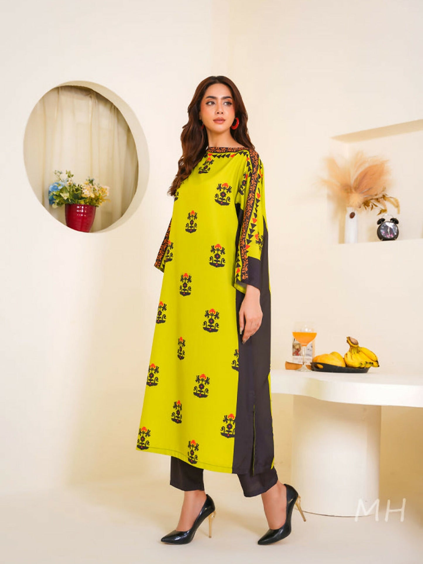 MH Cloth House Poly Lawn Printed Stitched 2 Piece Suit-Chiraghan