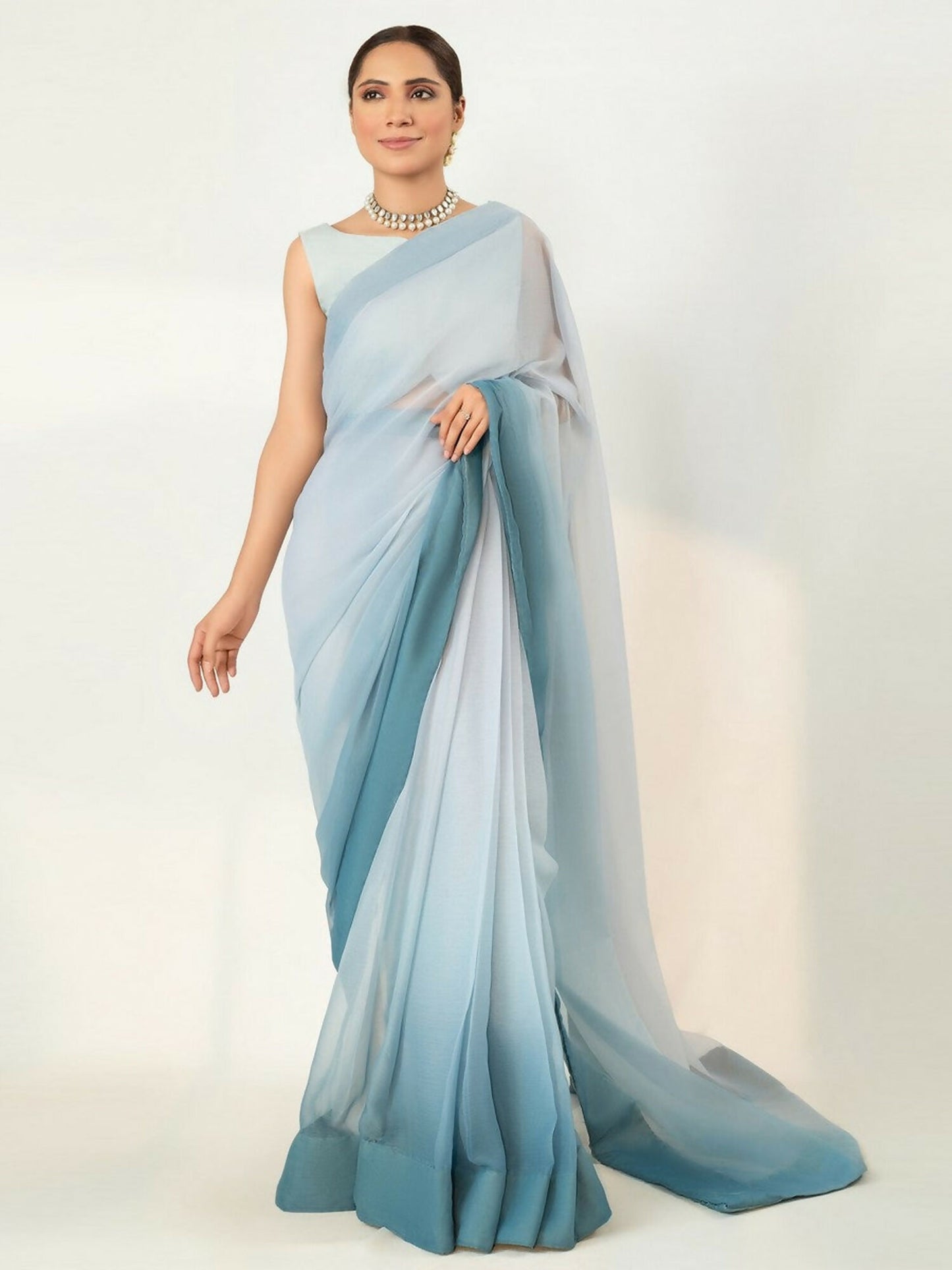 Imran Aftab Chiffon Printed Unstitched Saree-IASC 10