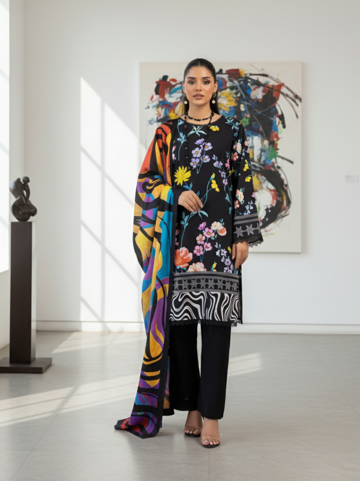 Motifz Linen Printed Unstitched 3-Piece Suit-10