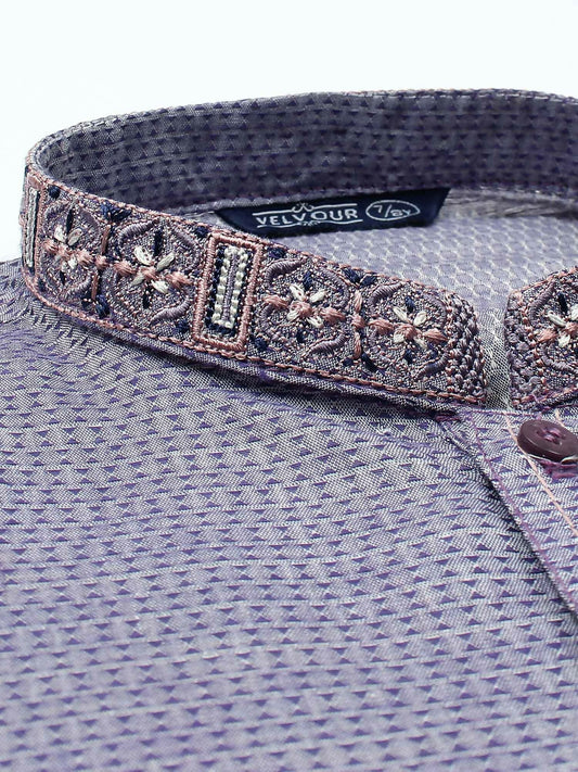 Velvour Boys Cotton Embroidered Stitched Kurta-VB201-B