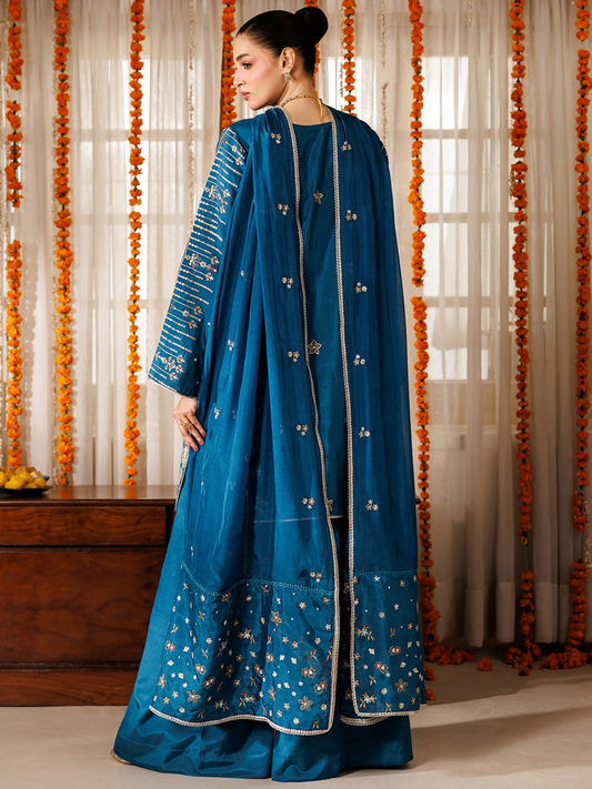 Panache Apparel Noore Eid Edit Sheesha Silk Embroidered Stitched Suit-Gulbaan
