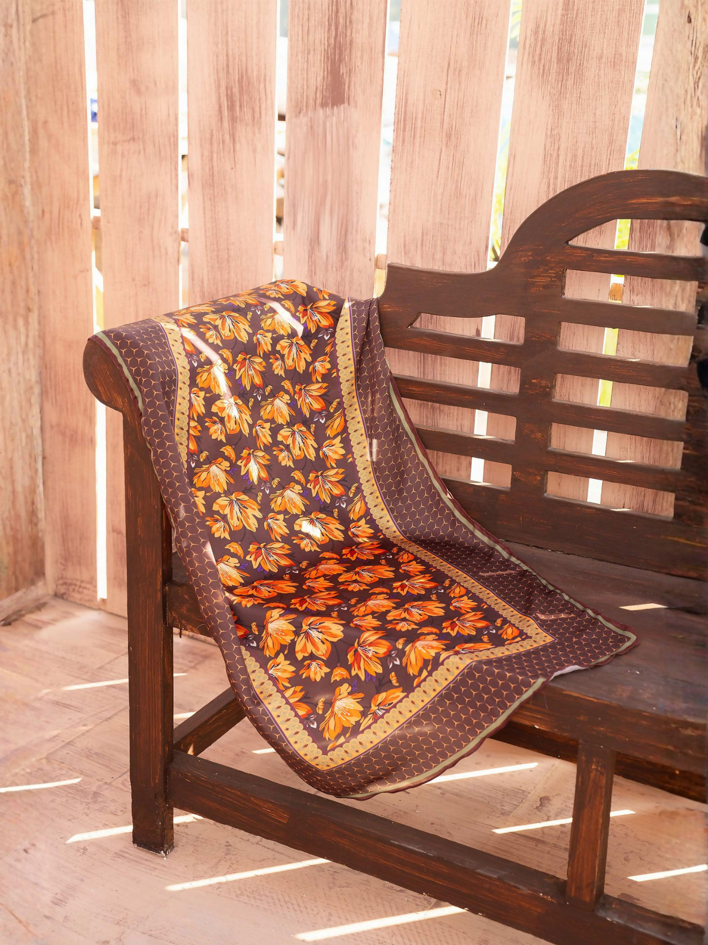 Panache Apparel Winter Core Silk Printed Scarf-Flurry