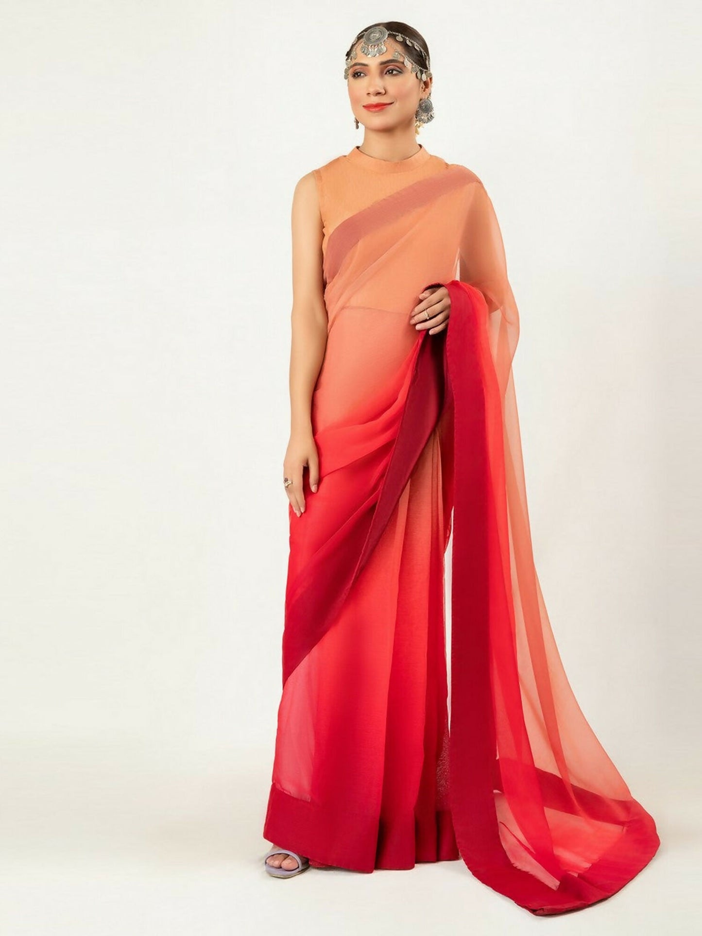 Imran Aftab Chiffon Printed Unstitched Saree-IASC 14