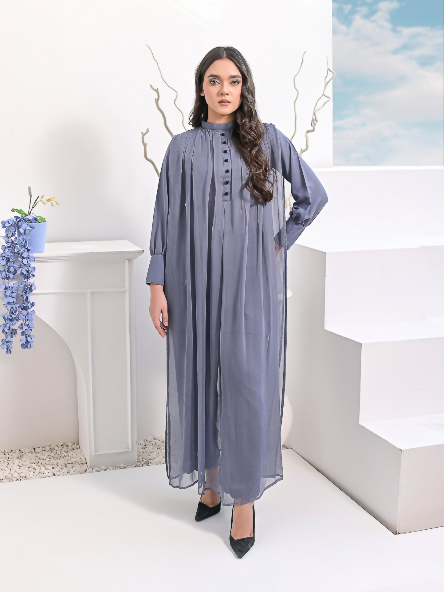 Ruby's Couture Haute & Chic Georgette Cape Set-Lexi