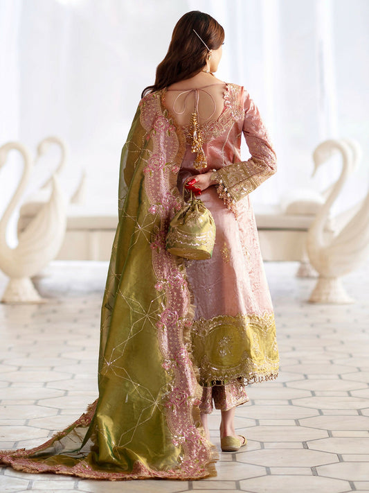 Parishay Ranibagh Luxury Formals Tissue Silk Embroidered Stitched 3-Piece Suit-Noor Mahal