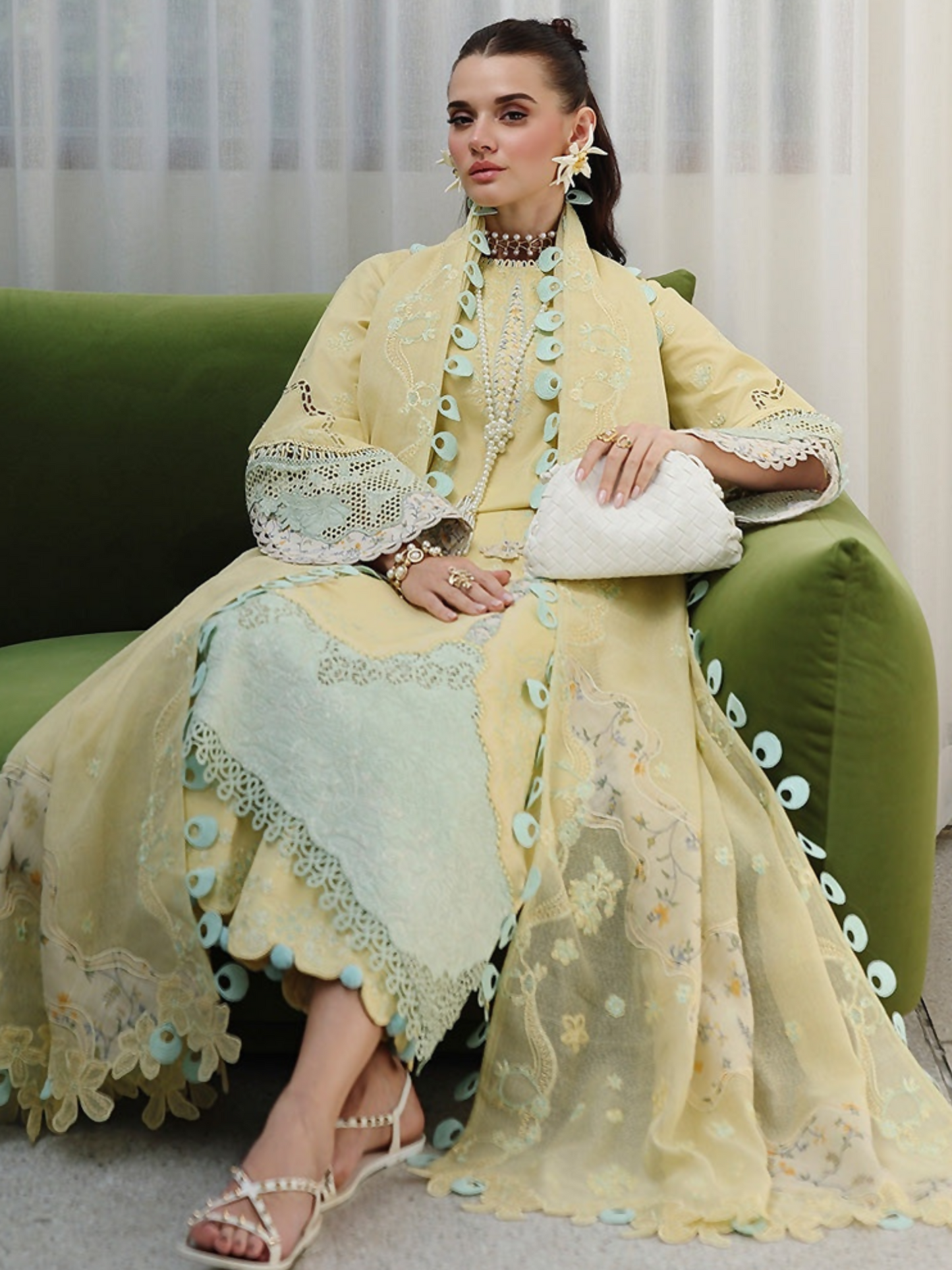 Qalamkar Chikankari Eid Edit'26 Lawn Embroidered Unstitched 3-Piece Suit-CM-02 Ayla