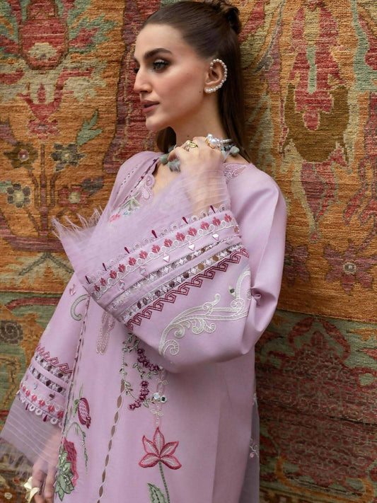 Crimson Tasawar Lawn Embroidered Unstitched 3-Piece Suit-Mirror Garden-D3B